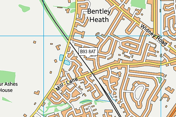 B93 8AT map - OS VectorMap District (Ordnance Survey)