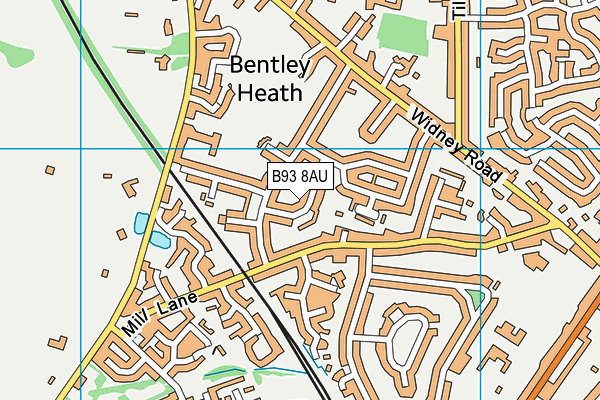 B93 8AU map - OS VectorMap District (Ordnance Survey)