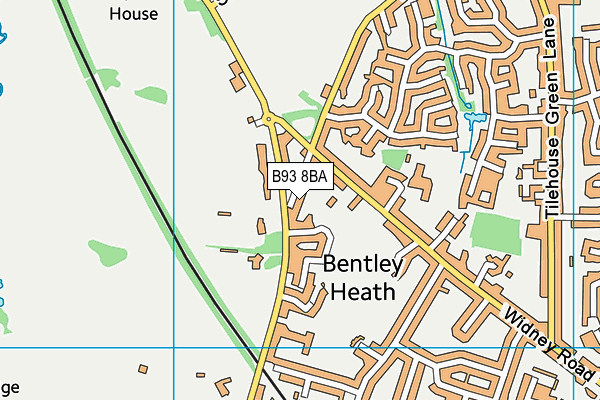 B93 8BA map - OS VectorMap District (Ordnance Survey)