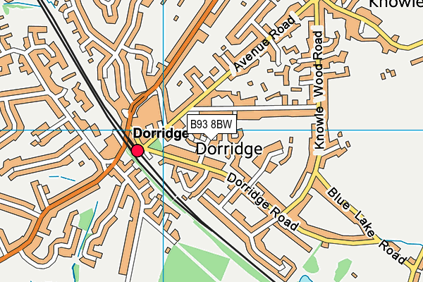 B93 8BW map - OS VectorMap District (Ordnance Survey)