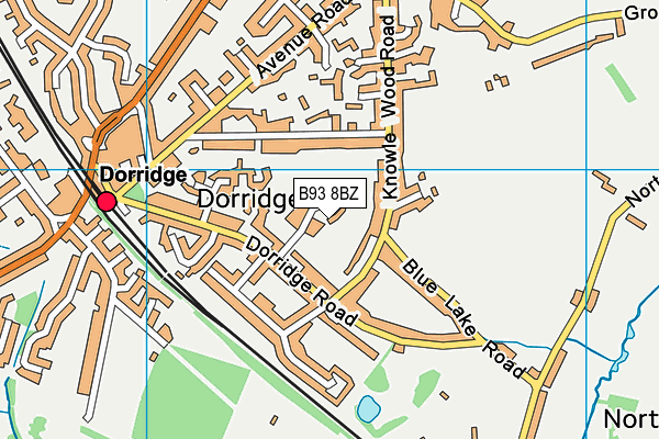 B93 8BZ map - OS VectorMap District (Ordnance Survey)