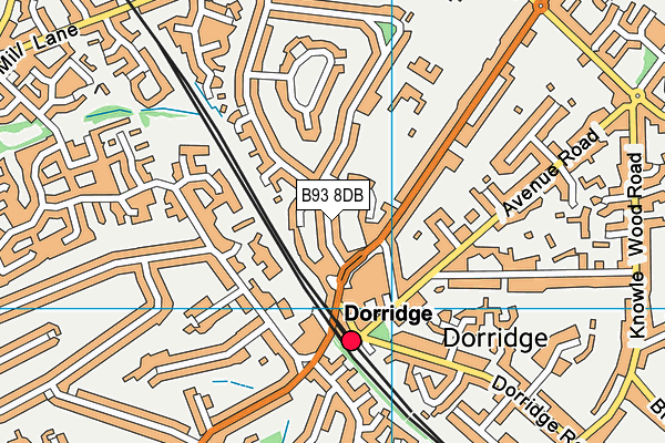 B93 8DB map - OS VectorMap District (Ordnance Survey)