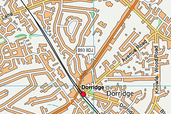 B93 8DJ map - OS VectorMap District (Ordnance Survey)