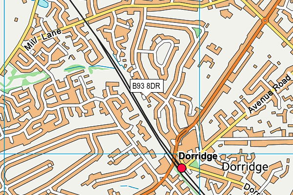 B93 8DR map - OS VectorMap District (Ordnance Survey)