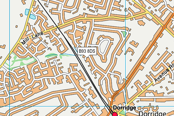 B93 8DS map - OS VectorMap District (Ordnance Survey)