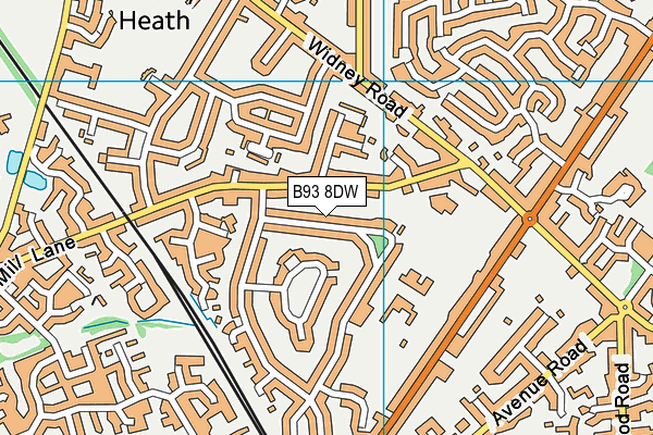 B93 8DW map - OS VectorMap District (Ordnance Survey)