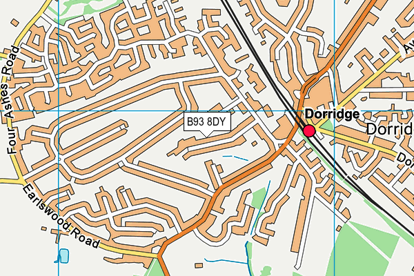 B93 8DY map - OS VectorMap District (Ordnance Survey)