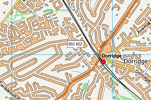 B93 8DZ map - OS VectorMap District (Ordnance Survey)