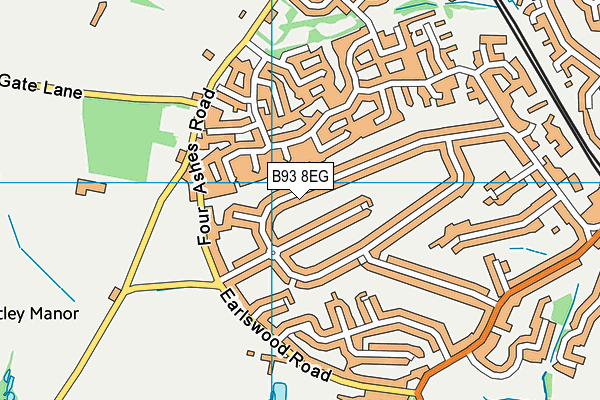 B93 8EG map - OS VectorMap District (Ordnance Survey)