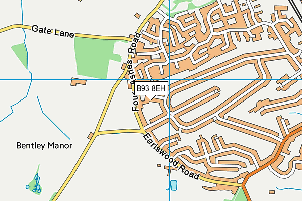 B93 8EH map - OS VectorMap District (Ordnance Survey)