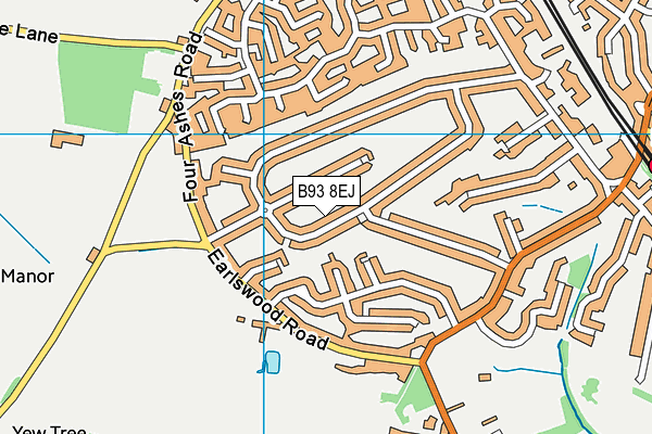 B93 8EJ map - OS VectorMap District (Ordnance Survey)