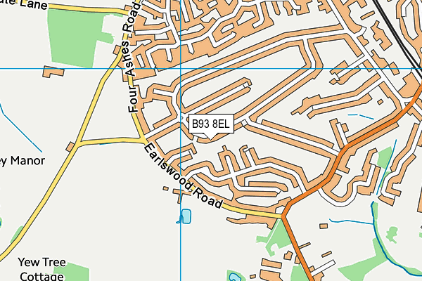 B93 8EL map - OS VectorMap District (Ordnance Survey)