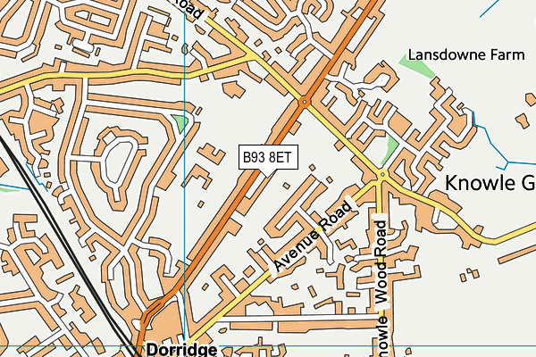 Knowle And Dorridge Cricket Club (Station Road) map (B93 8ET) - OS VectorMap District (Ordnance Survey)