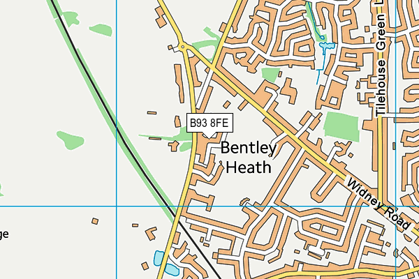 B93 8FE map - OS VectorMap District (Ordnance Survey)