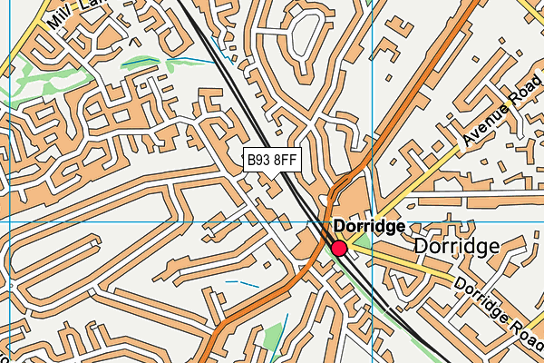 B93 8FF map - OS VectorMap District (Ordnance Survey)