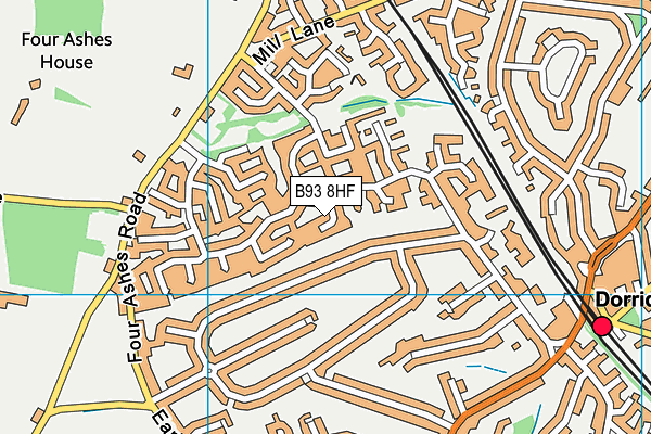 B93 8HF map - OS VectorMap District (Ordnance Survey)