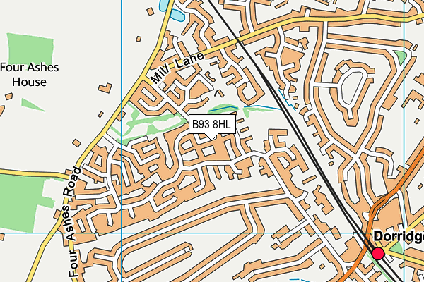 B93 8HL map - OS VectorMap District (Ordnance Survey)