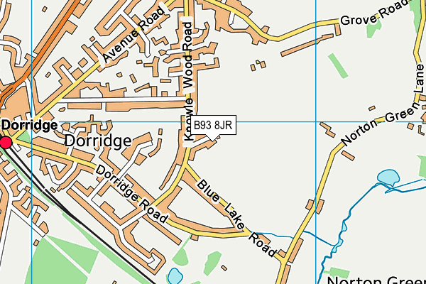 B93 8JR map - OS VectorMap District (Ordnance Survey)
