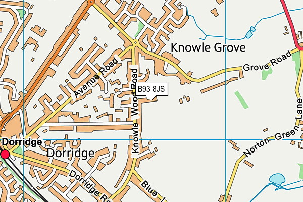 B93 8JS map - OS VectorMap District (Ordnance Survey)