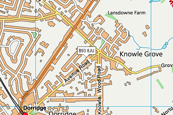 B93 8JU map - OS VectorMap District (Ordnance Survey)