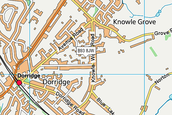 B93 8JW map - OS VectorMap District (Ordnance Survey)