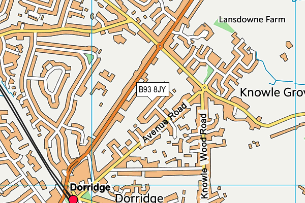 B93 8JY map - OS VectorMap District (Ordnance Survey)
