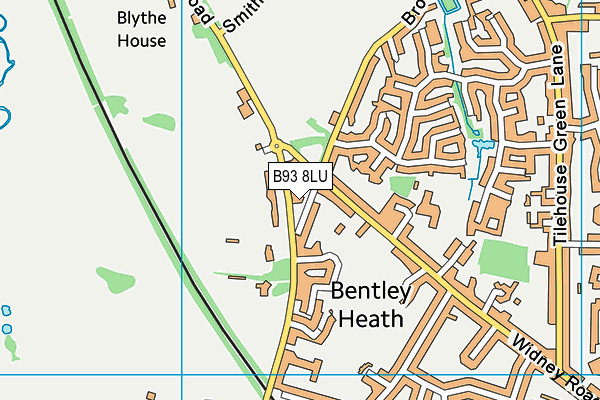 B93 8LU map - OS VectorMap District (Ordnance Survey)