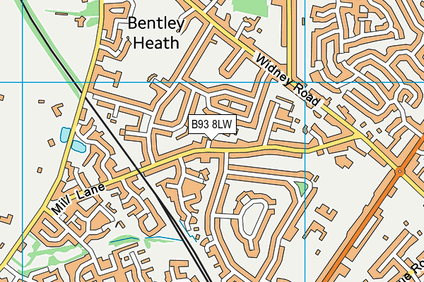B93 8LW map - OS VectorMap District (Ordnance Survey)