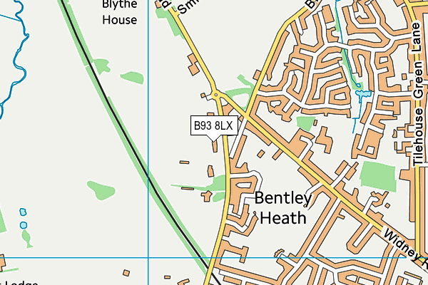B93 8LX map - OS VectorMap District (Ordnance Survey)