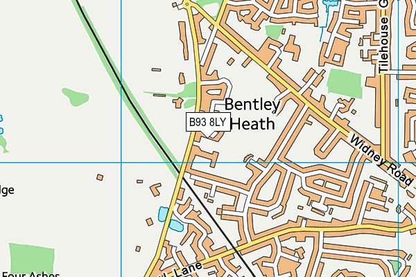 B93 8LY map - OS VectorMap District (Ordnance Survey)