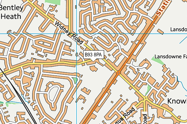 B93 8PA map - OS VectorMap District (Ordnance Survey)