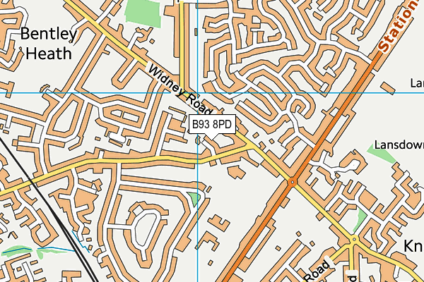 B93 8PD map - OS VectorMap District (Ordnance Survey)