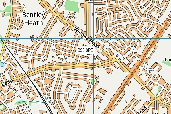 B93 8PE map - OS VectorMap District (Ordnance Survey)