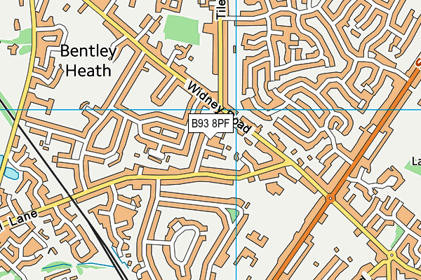 B93 8PF map - OS VectorMap District (Ordnance Survey)