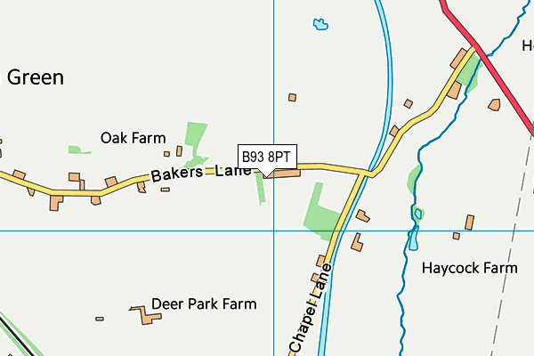 B93 8PT map - OS VectorMap District (Ordnance Survey)