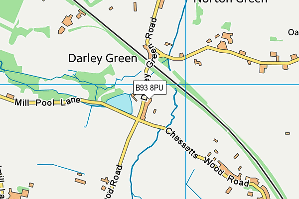 B93 8PU map - OS VectorMap District (Ordnance Survey)