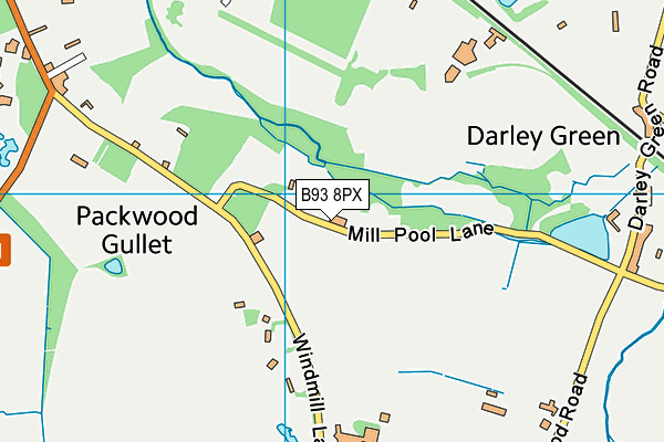 B93 8PX map - OS VectorMap District (Ordnance Survey)