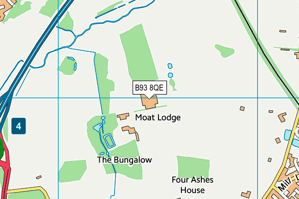 B93 8QE map - OS VectorMap District (Ordnance Survey)