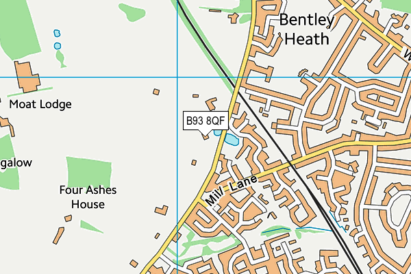 B93 8QF map - OS VectorMap District (Ordnance Survey)