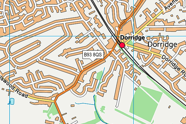 B93 8QS map - OS VectorMap District (Ordnance Survey)