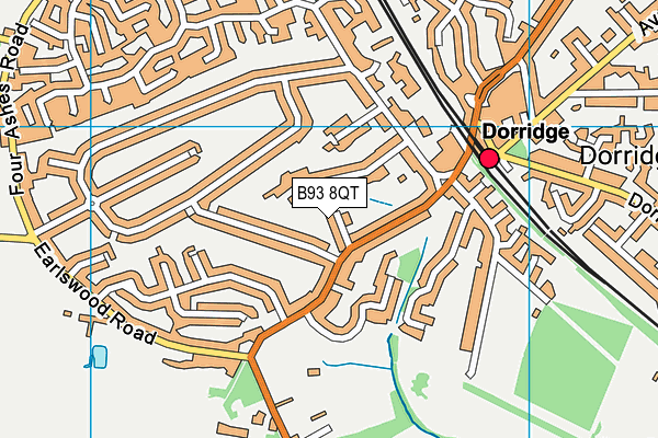 B93 8QT map - OS VectorMap District (Ordnance Survey)