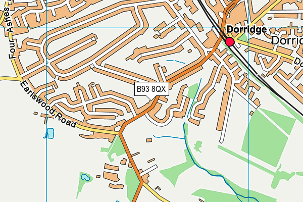 B93 8QX map - OS VectorMap District (Ordnance Survey)