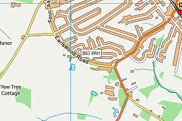 B93 8RH map - OS VectorMap District (Ordnance Survey)