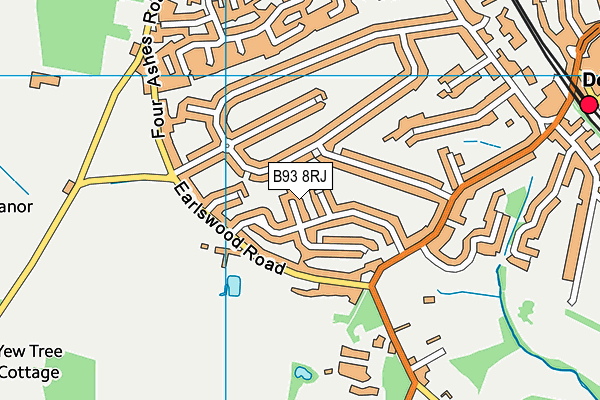 B93 8RJ map - OS VectorMap District (Ordnance Survey)