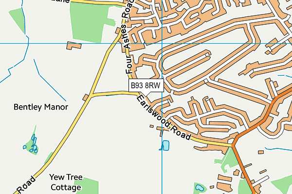 B93 8RW map - OS VectorMap District (Ordnance Survey)