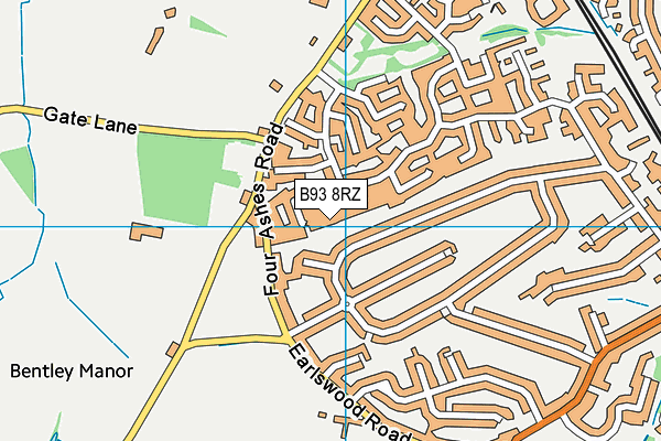 B93 8RZ map - OS VectorMap District (Ordnance Survey)