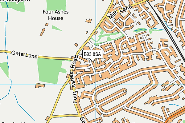 B93 8SA map - OS VectorMap District (Ordnance Survey)