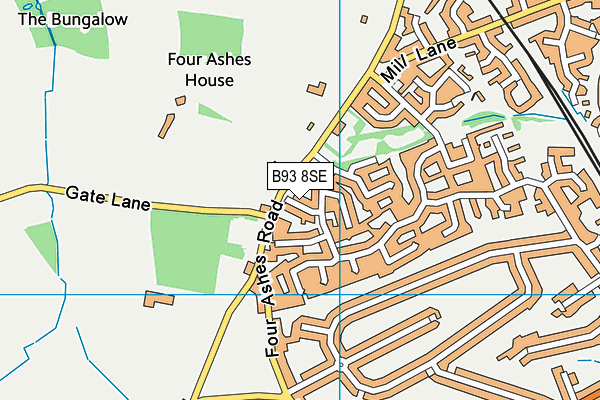 B93 8SE map - OS VectorMap District (Ordnance Survey)