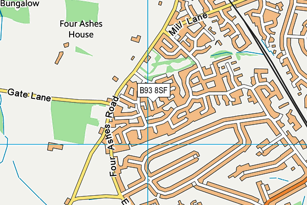 B93 8SF map - OS VectorMap District (Ordnance Survey)