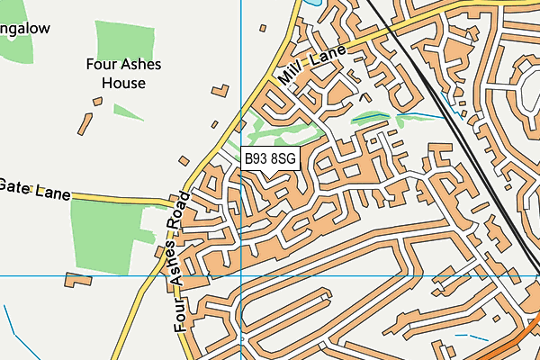 B93 8SG map - OS VectorMap District (Ordnance Survey)